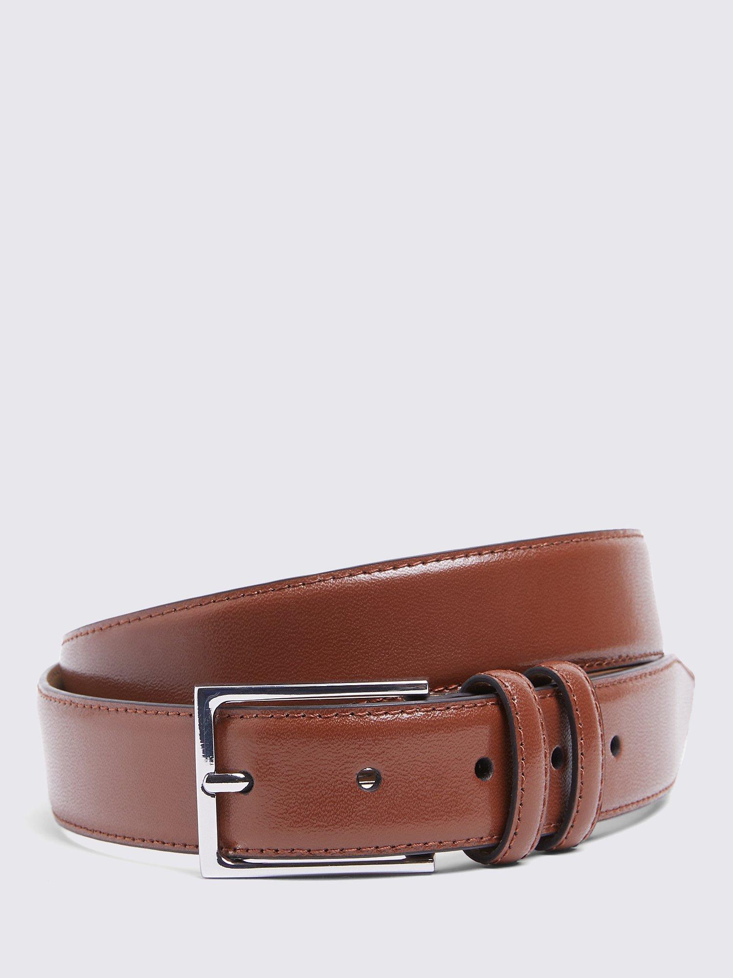 Moss Leather Belt, Tan, 30R