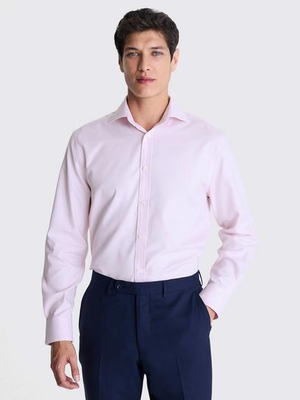 Moss Regular Fit Cotton Dobby Shirt, Pink