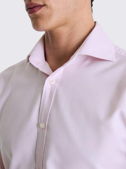 Moss Regular Fit Cotton Dobby Shirt - view 2, Pink
