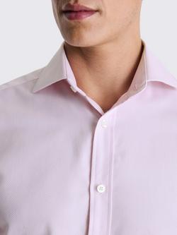Moss Tailored Single Cuff Cotton Dobby Shirt - view 2, Pink