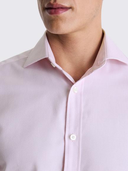 Moss Tailored Fit Cotton Dobby Shirt - view 2, Pink