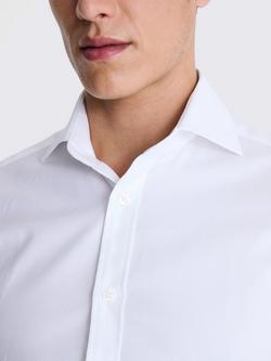 Moss Tailored Fit Double Cuff Cotton Dobby Shirt, White - view 2, White