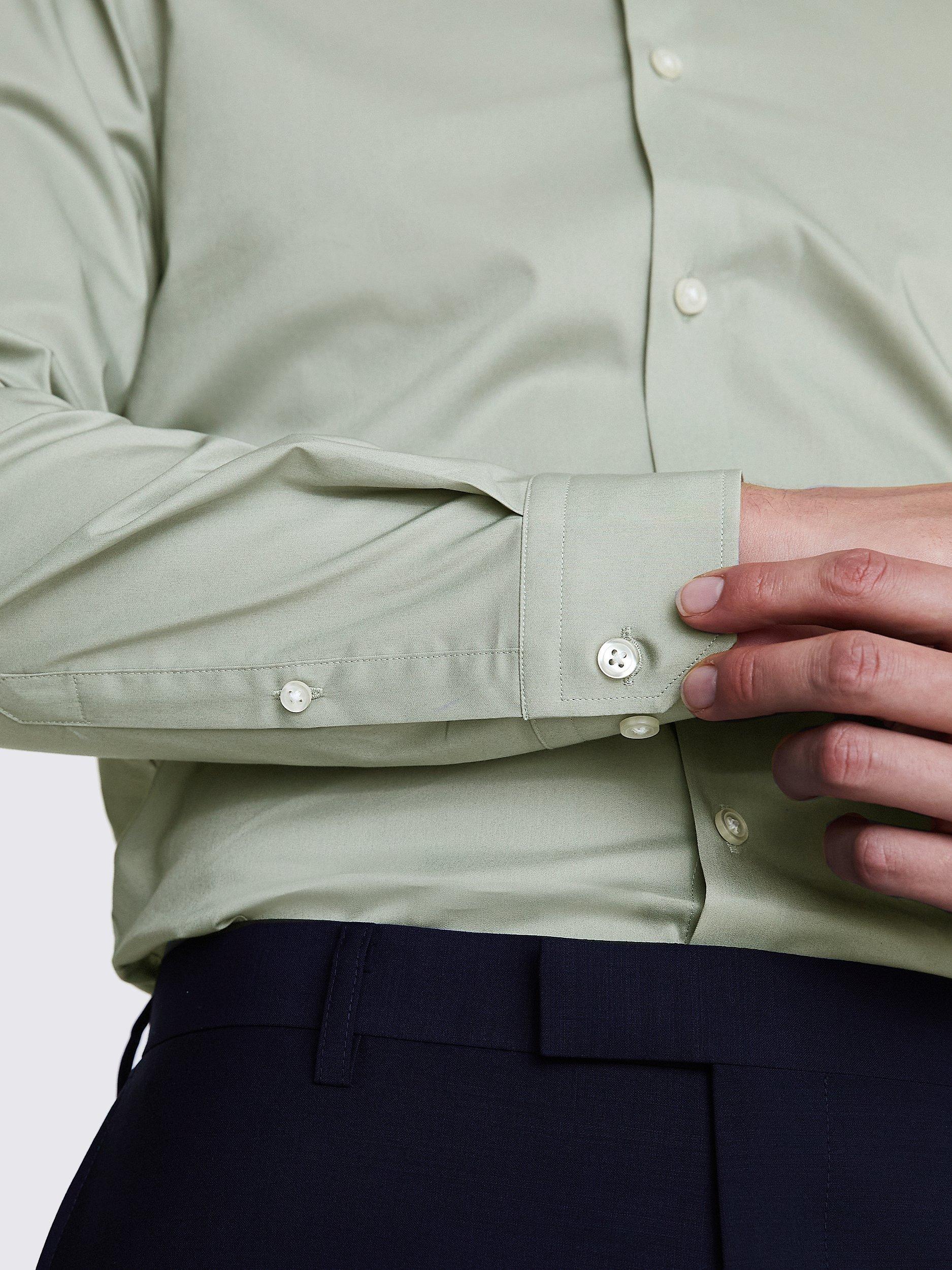 Product image 3 of 4, which shows Moss Slim Stretch Shirt, Sage, 14