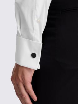 Moss Tailored Fit Double Cuff Stretch Shirt, White - view 2, White