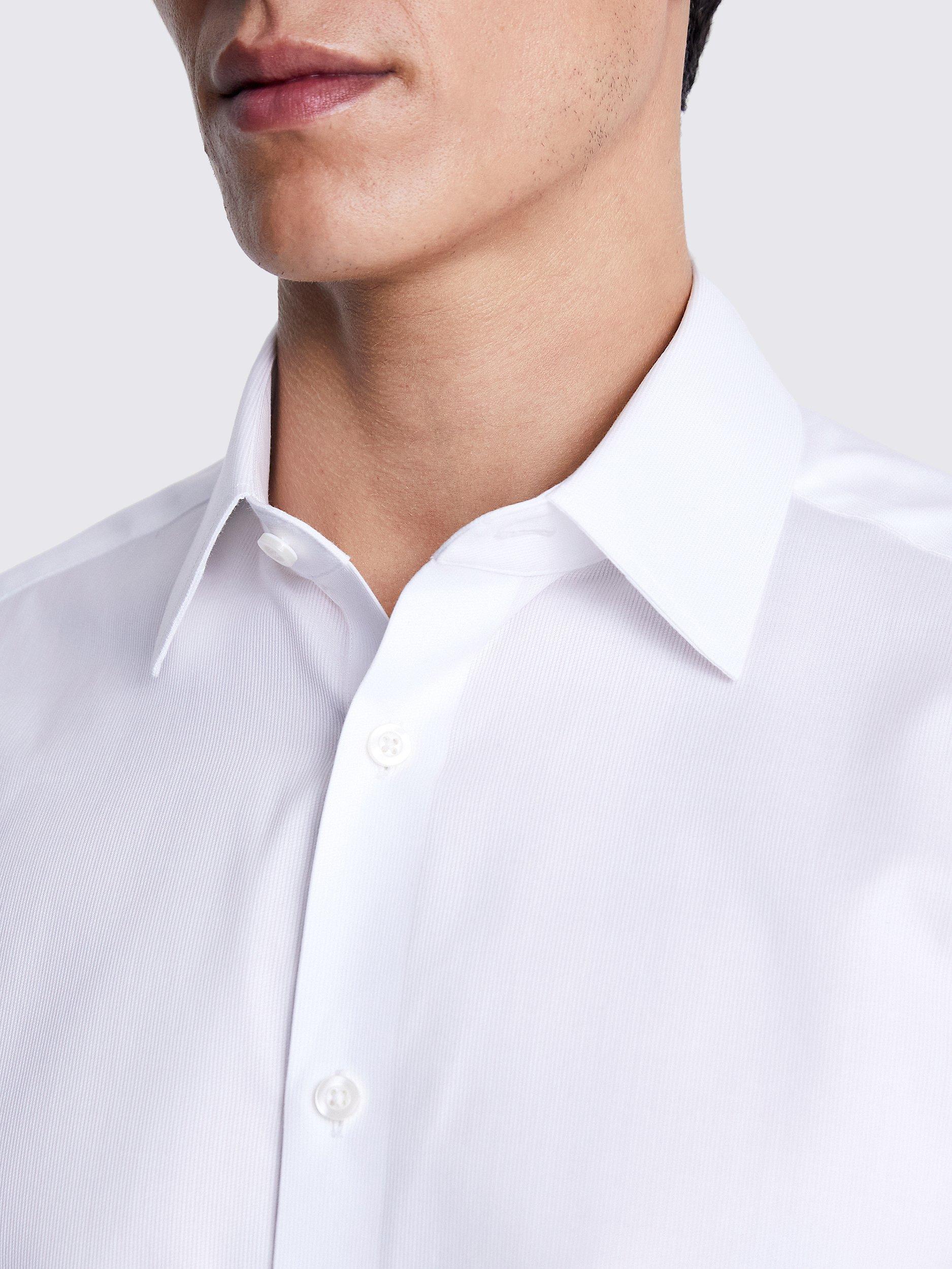 Product image 2 of 3, which shows Moss Cotton Tailored Fit  Pique Shirt, White, 19