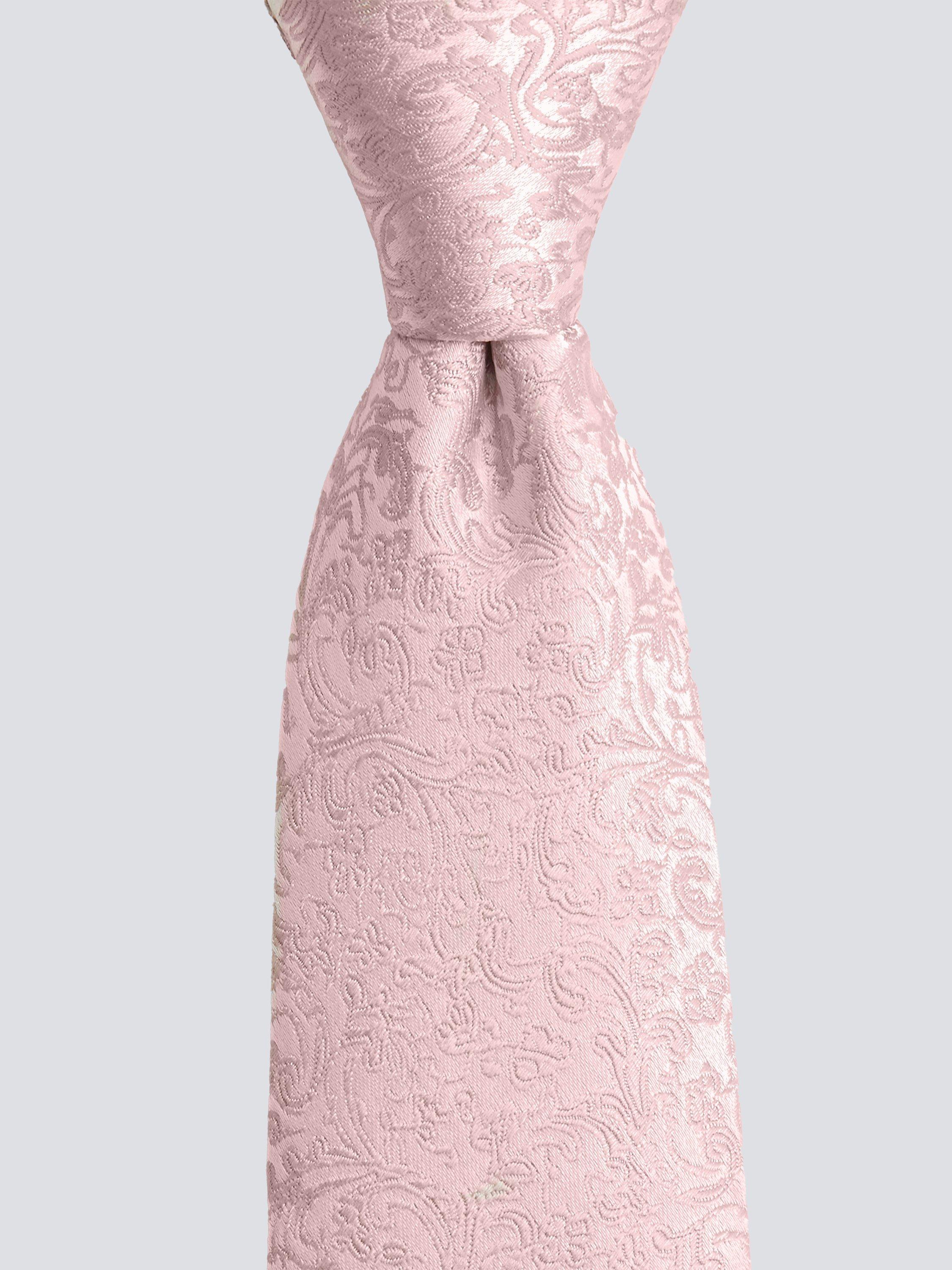 Moss Floral Swirl Silk Tie, Dusty Pink, One Size