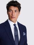 Moss Plain Tie With Bar & Pocket Floral Print Square Set, Navy