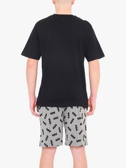 Brand Threads Batman Short Pyjama Set, Black/Grey - view 2, Black/Grey