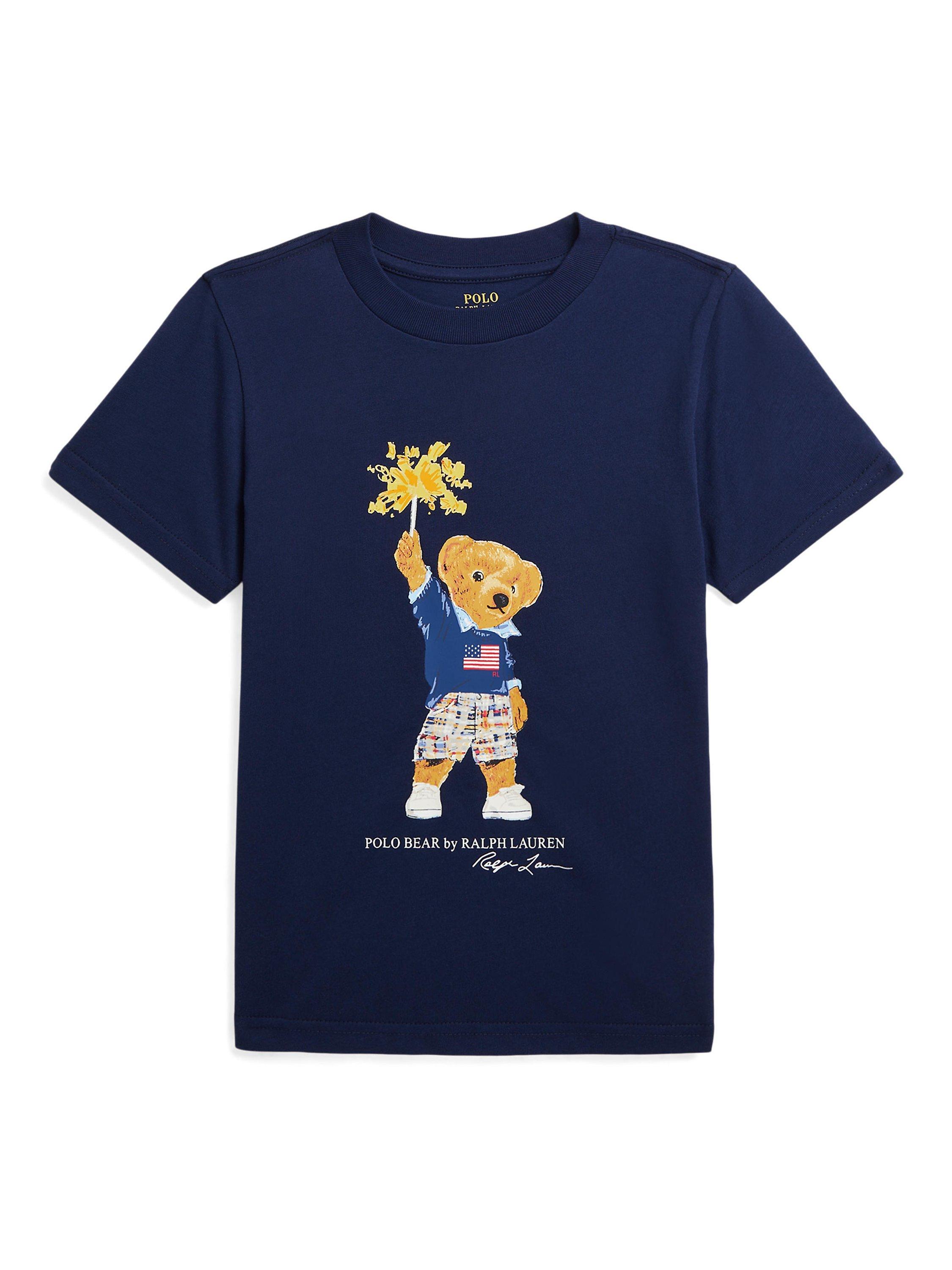 Ralph Lauren Kids Cotton Polo Bear T Shirt Navy Multi