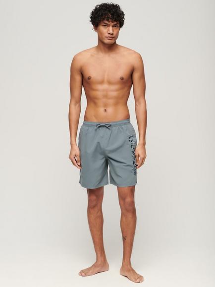 Superdry Premium Embroidered 17" Swim Shorts - view 2, Stormy Weather Grey