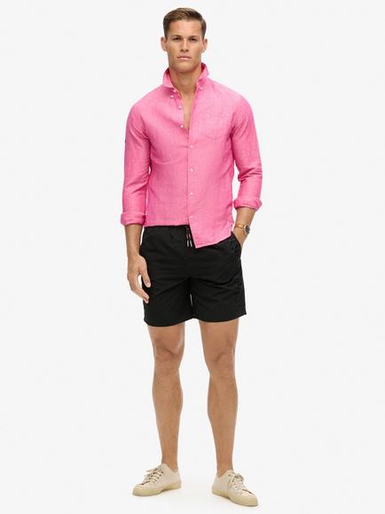 Superdry Premium Embroidered 17" Swim Shorts, Black