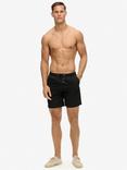 Superdry Premium Embroidered 17" Swim Shorts, Black