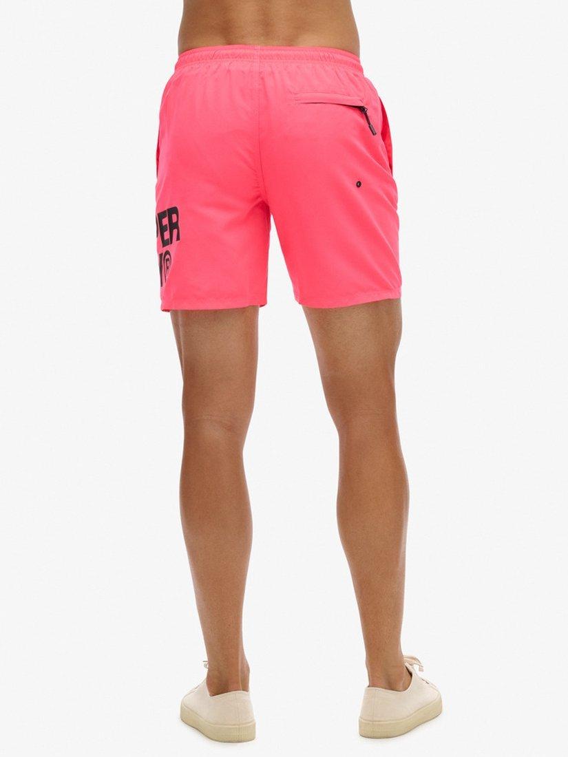 Product image 6 of 8, which shows Superdry Sportswear Logo 17" Recycled Swim Shorts, Shocking Pink, S
