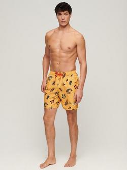 Superdry Hawaiian Print 17" Swim Shorts - view 2, Aloha Golden Yellow