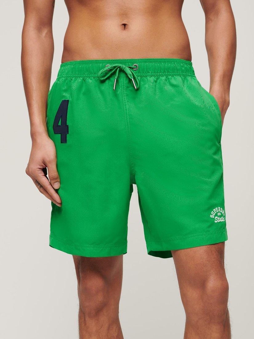 Superdry Recycled Polo 17" Swim Shorts, Drop Kick Green, S