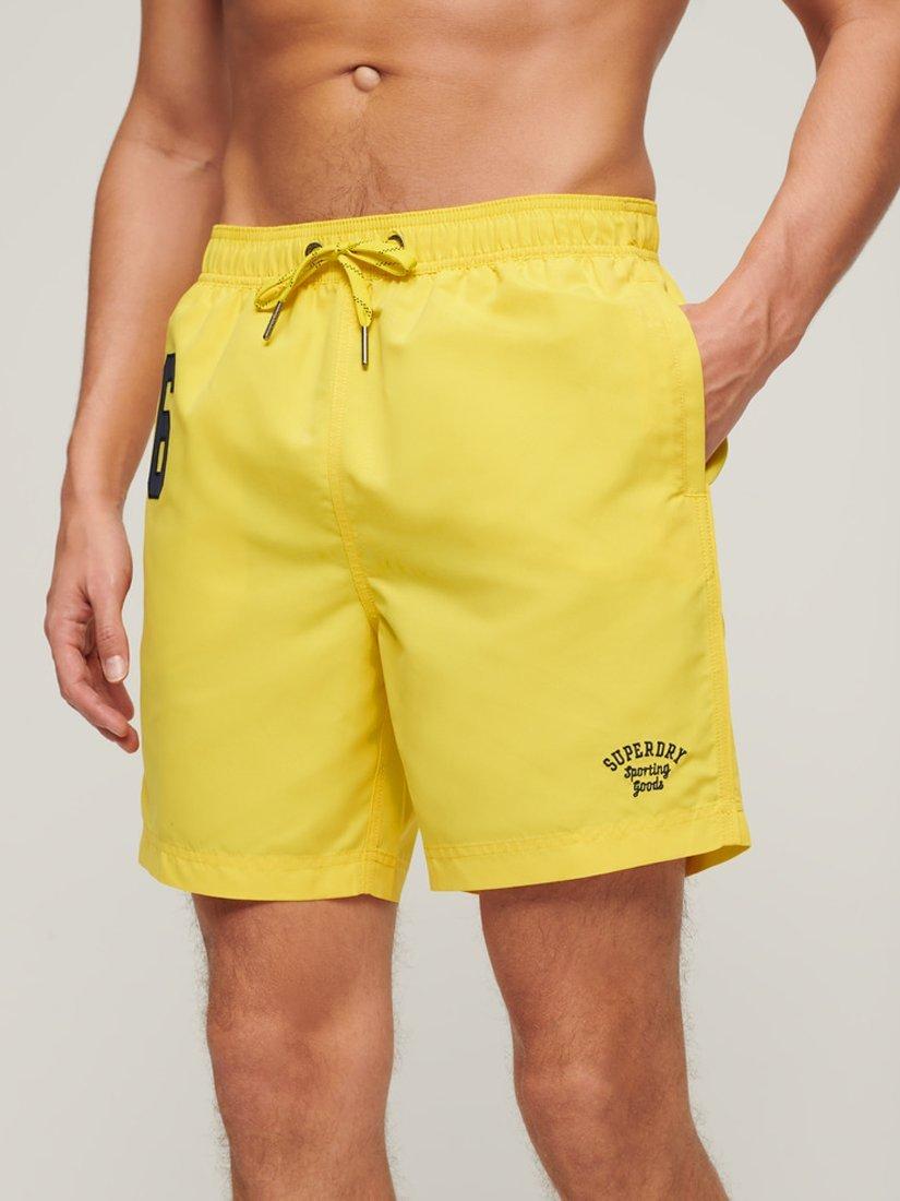 Product image 1 of 6, which shows Superdry Recycled Polo 17" Swim Shorts, Nautical Yellow, S
