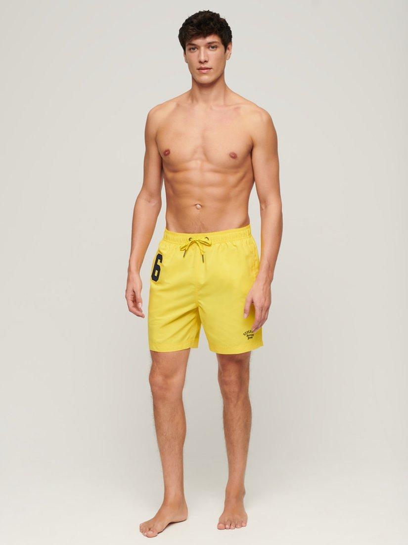 Product image 2 of 6, which shows Superdry Recycled Polo 17" Swim Shorts, Nautical Yellow, S