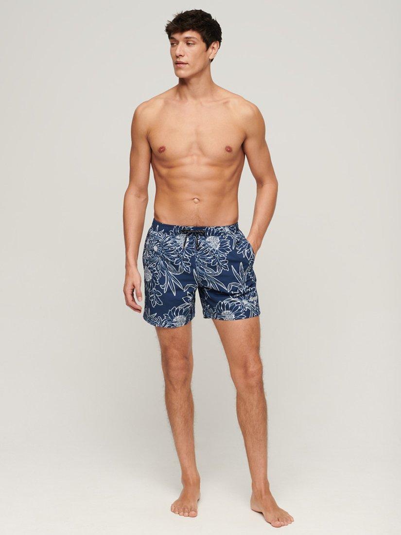 Superdry Printed 15" Swim Shorts, Chrysanthemum, S