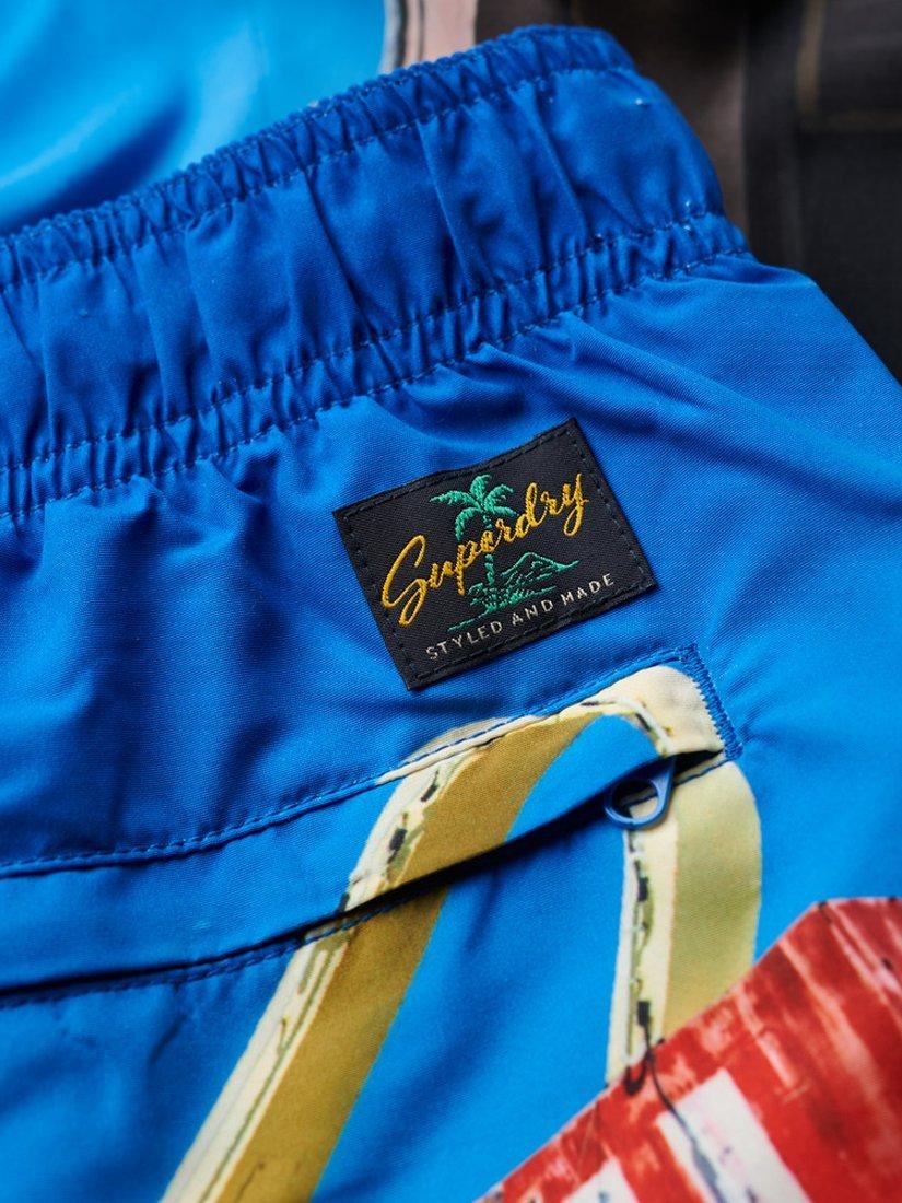 Superdry Photographic 17" Swim Shorts, Motel Blues, S
