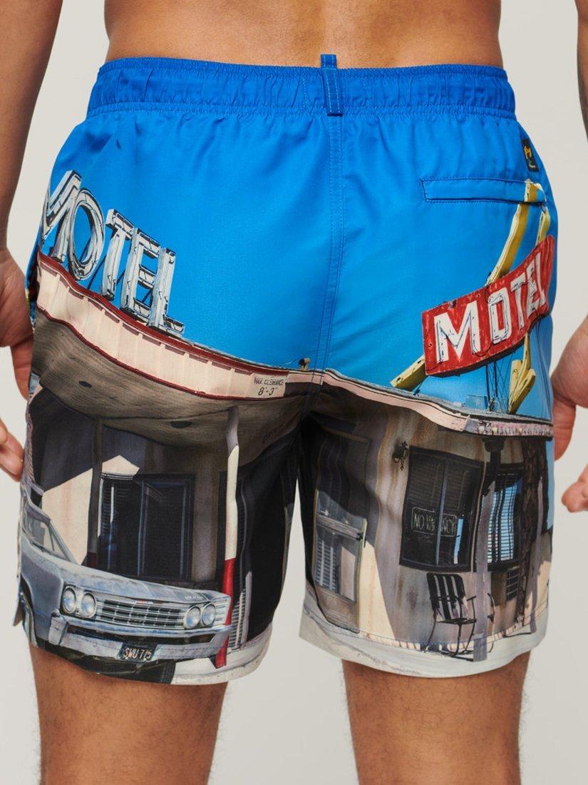Superdry Photographic 17" Swim Shorts, Motel Blues, S