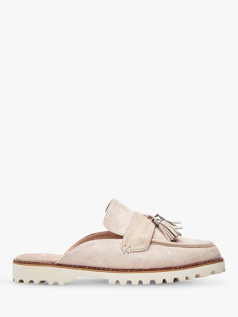 Moda in Pelle Etana Suede Loafer Mules, Stone