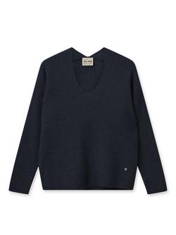 MOS MOSH Thora V Neck Jumper, Salute Navy