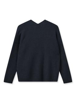 MOS MOSH Thora V Neck Jumper - view 2, Salute Navy