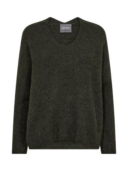 MOS MOSH Thora V Neck Jumper, Grape Leaf