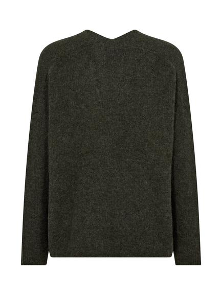 MOS MOSH Thora V Neck Jumper - view 2, Grape Leaf