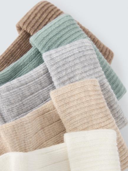 John Lewis Heirloom Collection Baby Organic Cotton Blend Socks, Pack of 5 - view 2, Multi