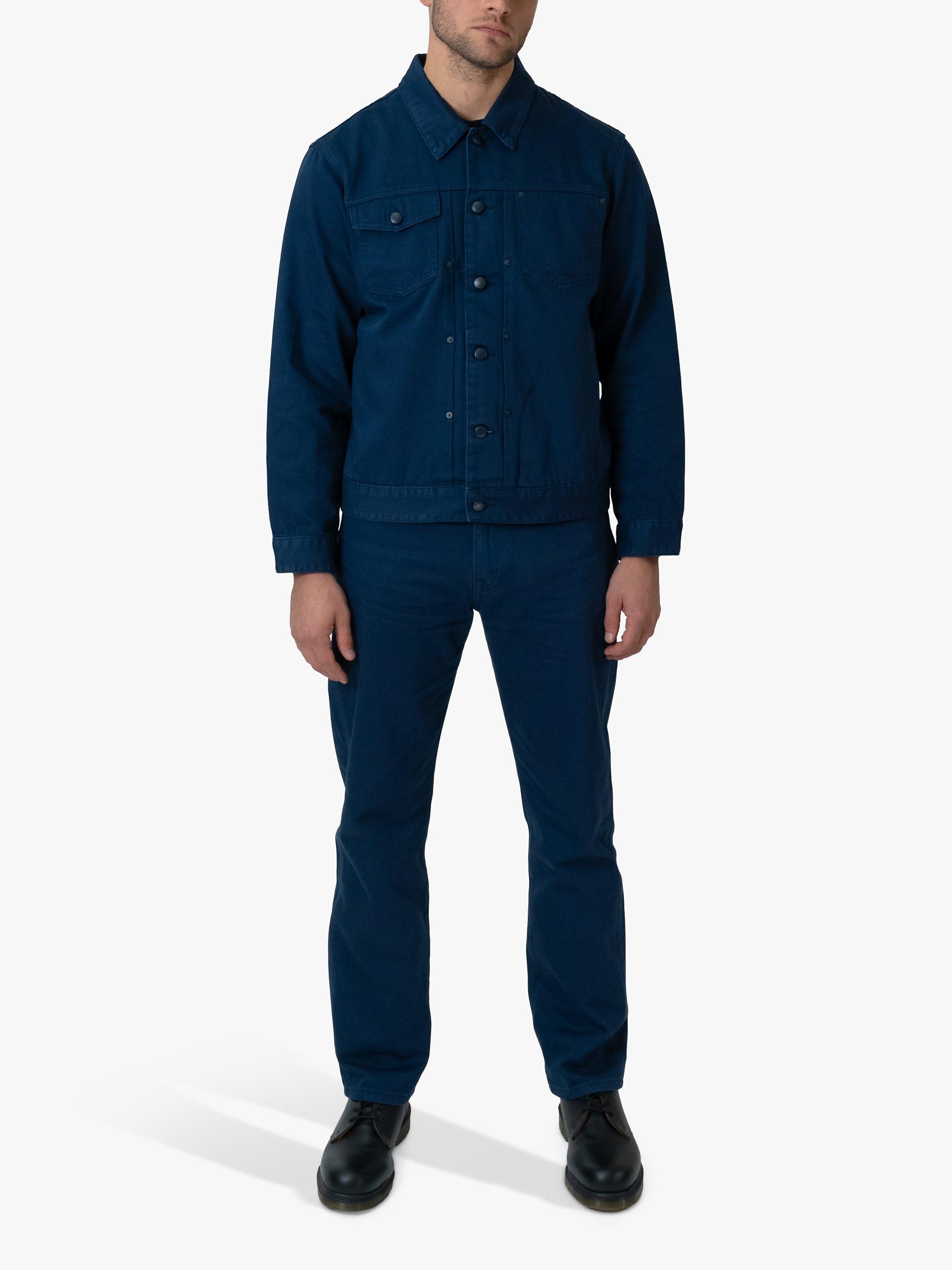 Product image 1 of 10, which shows M.C.Overalls Denim Battle Jacket, Navy, XS