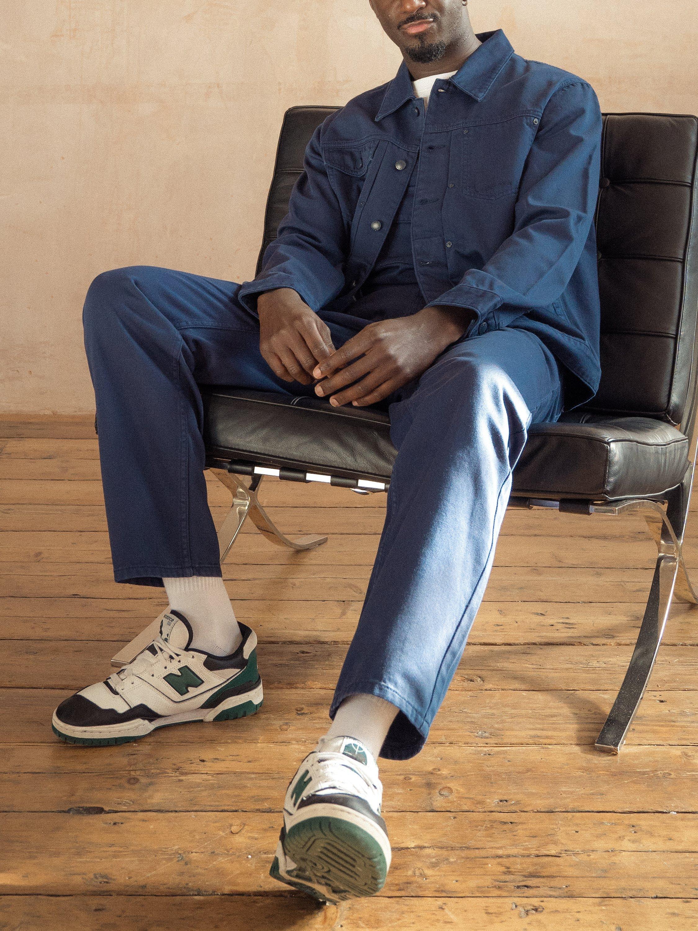 Product image 4 of 10, which shows M.C.Overalls Denim Battle Jacket, Navy, XS