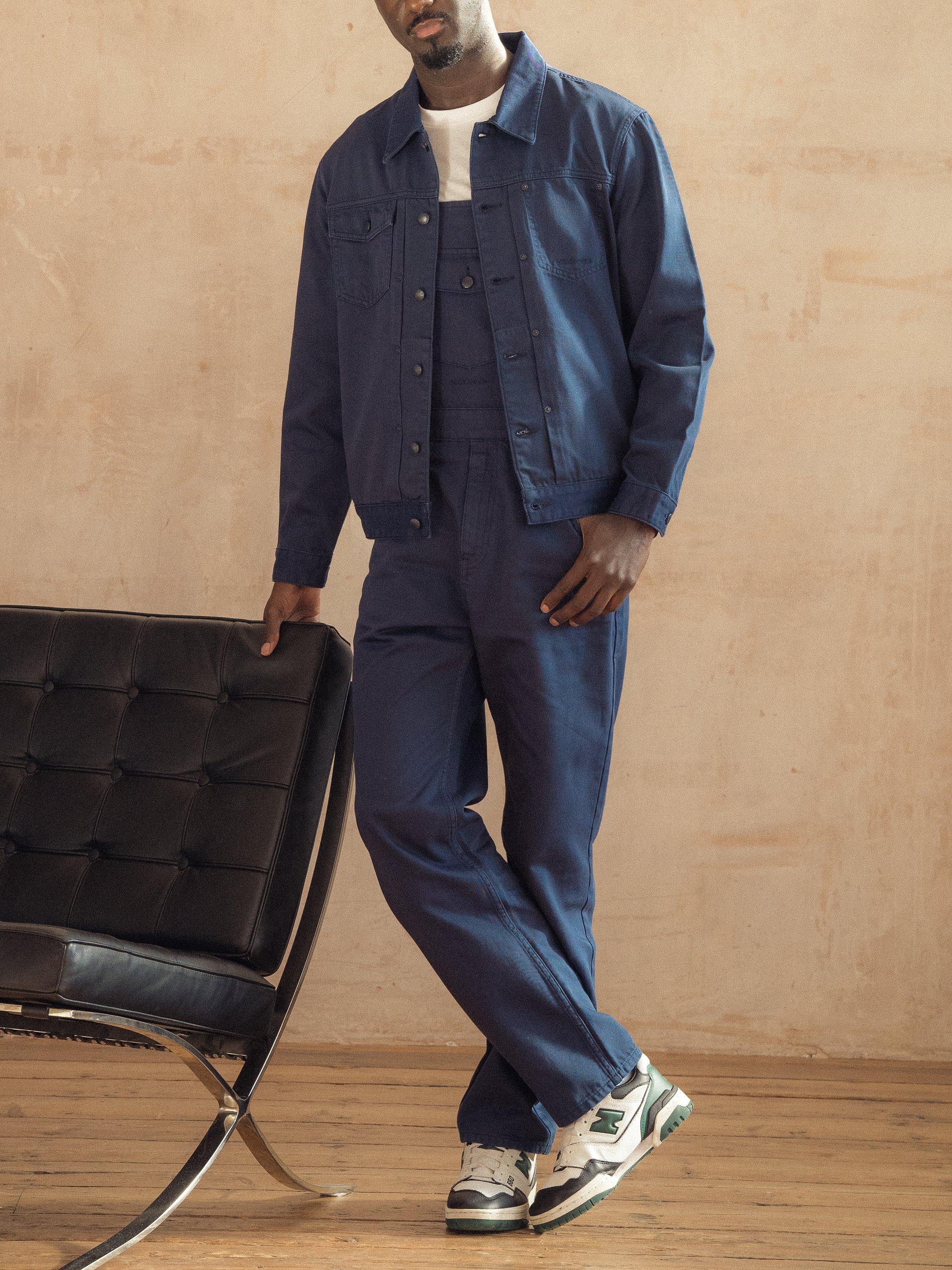 Product image 5 of 10, which shows M.C.Overalls Denim Battle Jacket, Navy, XS