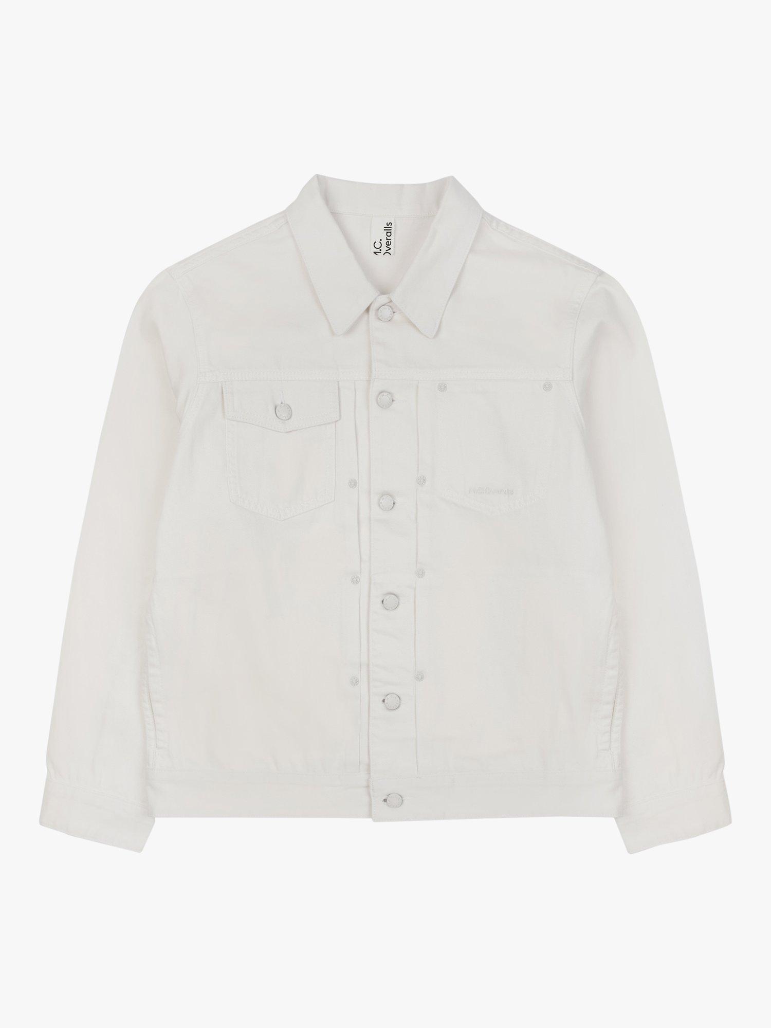 Product image 3 of 6, which shows M.C.Overalls Denim Battle Jacket, Ivory, XS