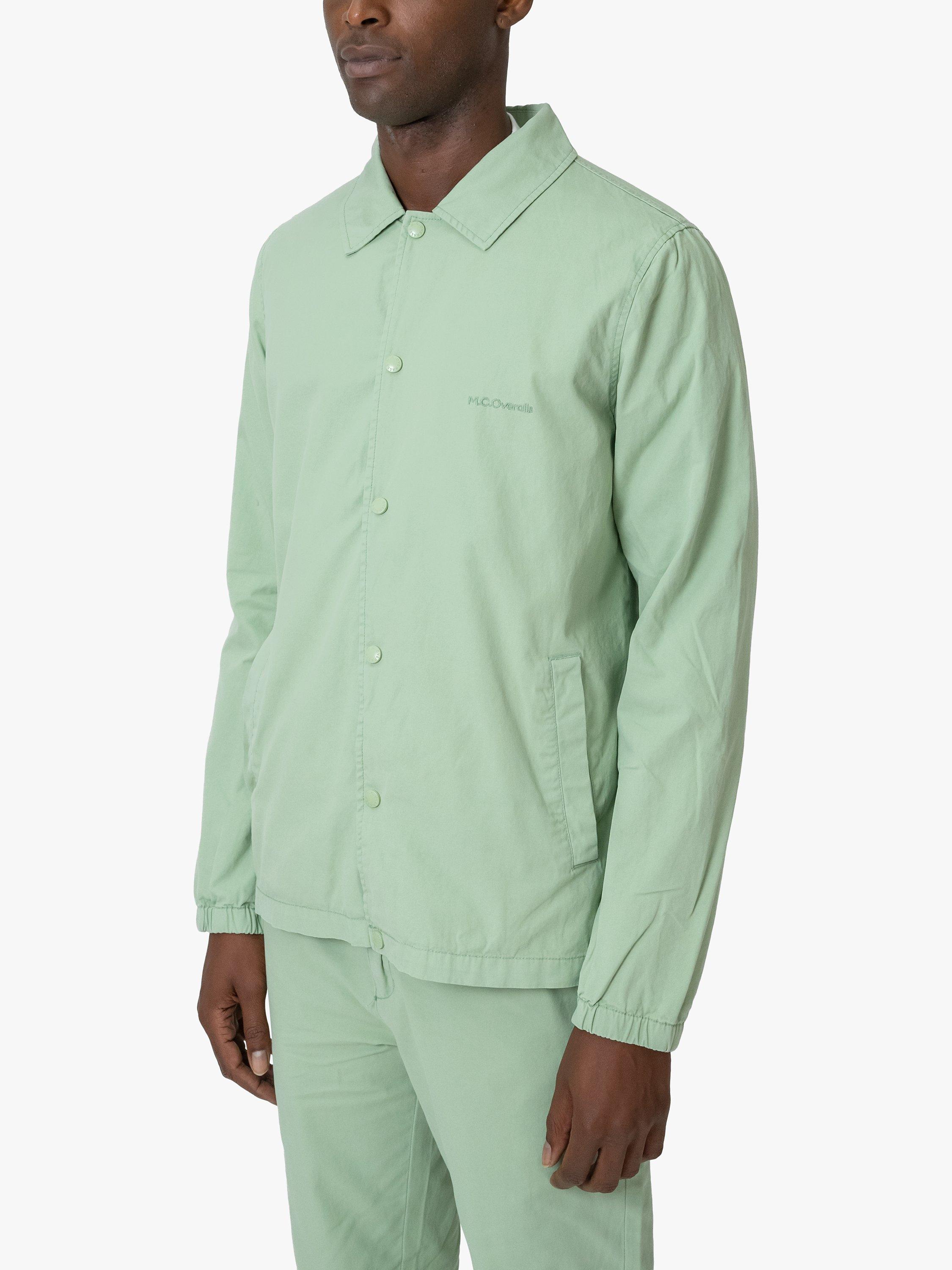 Product image 3 of 9, which shows M.C.Overalls Lightweight Cotton Coach Jacket, Dark Mint, XS
