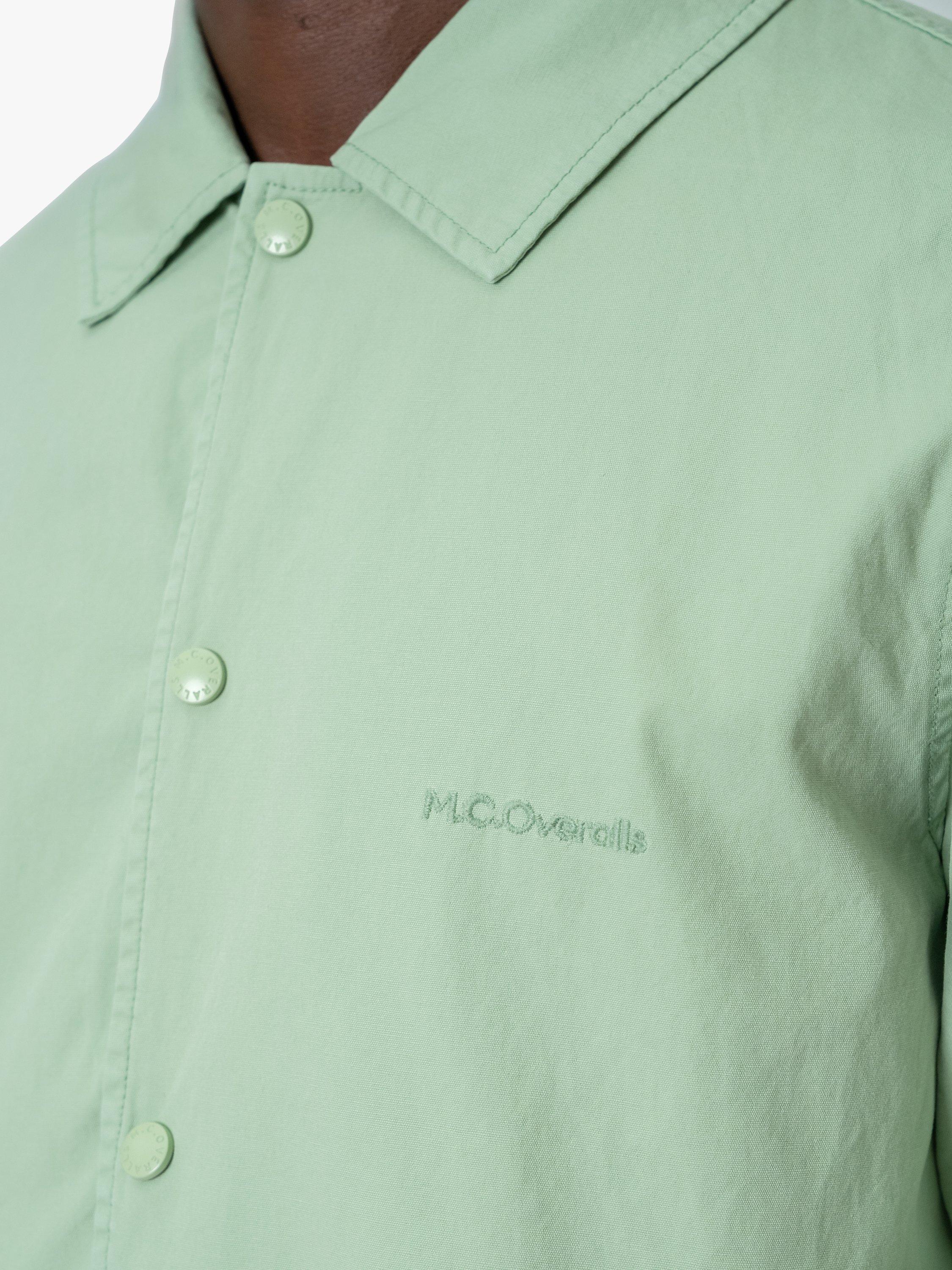 Product image 4 of 9, which shows M.C.Overalls Lightweight Cotton Coach Jacket, Dark Mint, XS