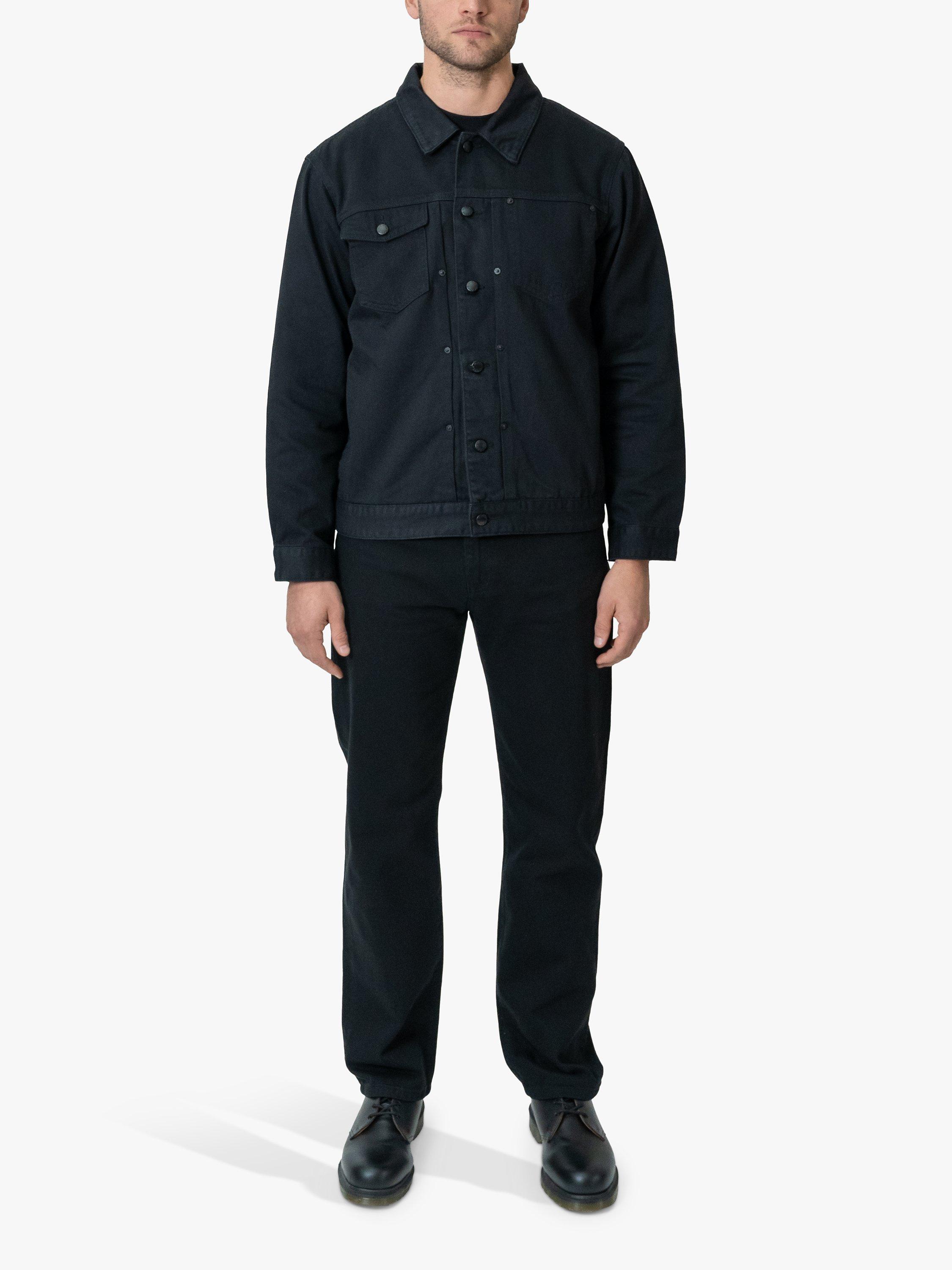 Product image 1 of 8, which shows M.C.Overalls Denim Battle Jacket, Black, XS