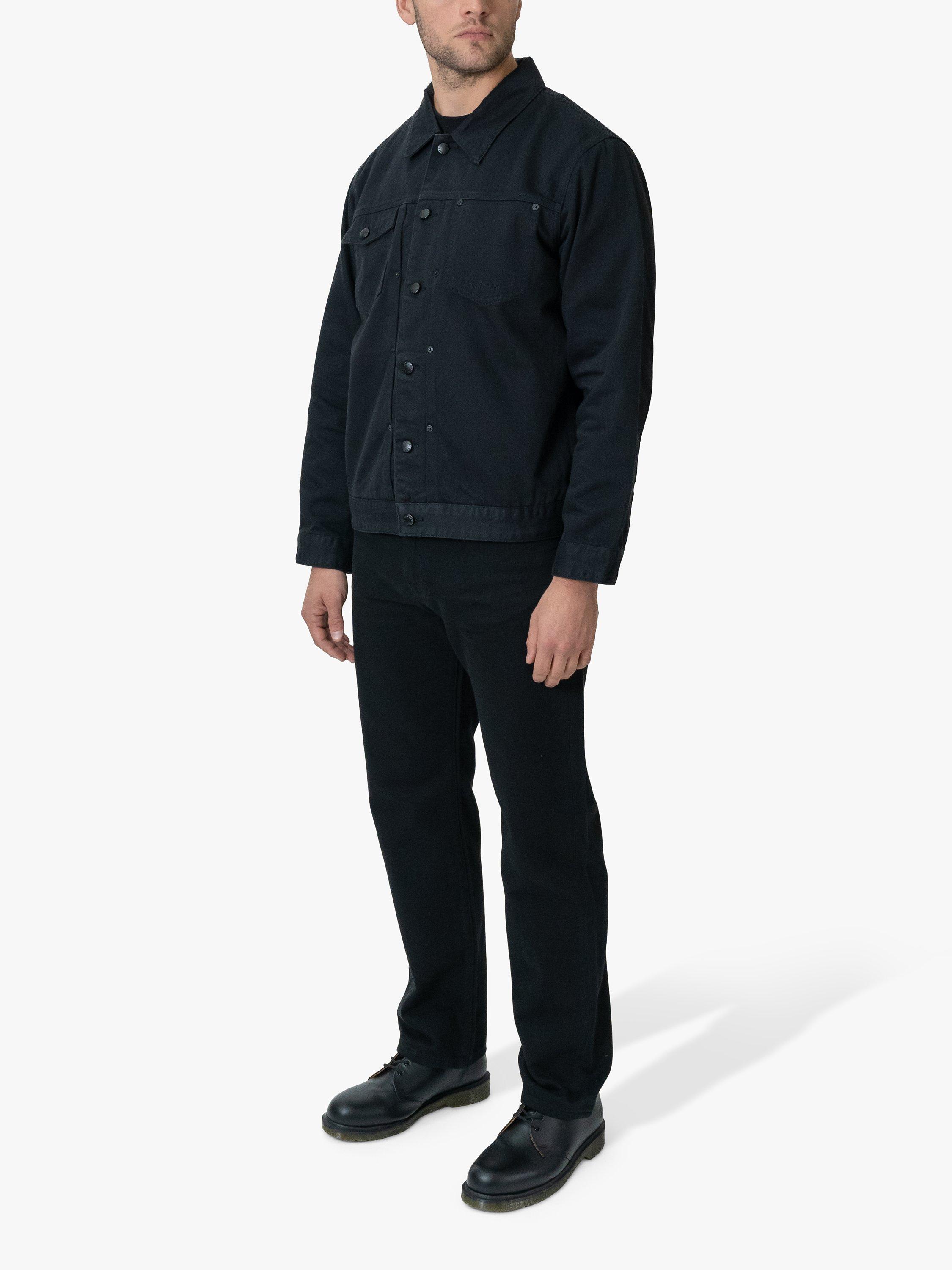 Product image 2 of 8, which shows M.C.Overalls Denim Battle Jacket, Black, XS