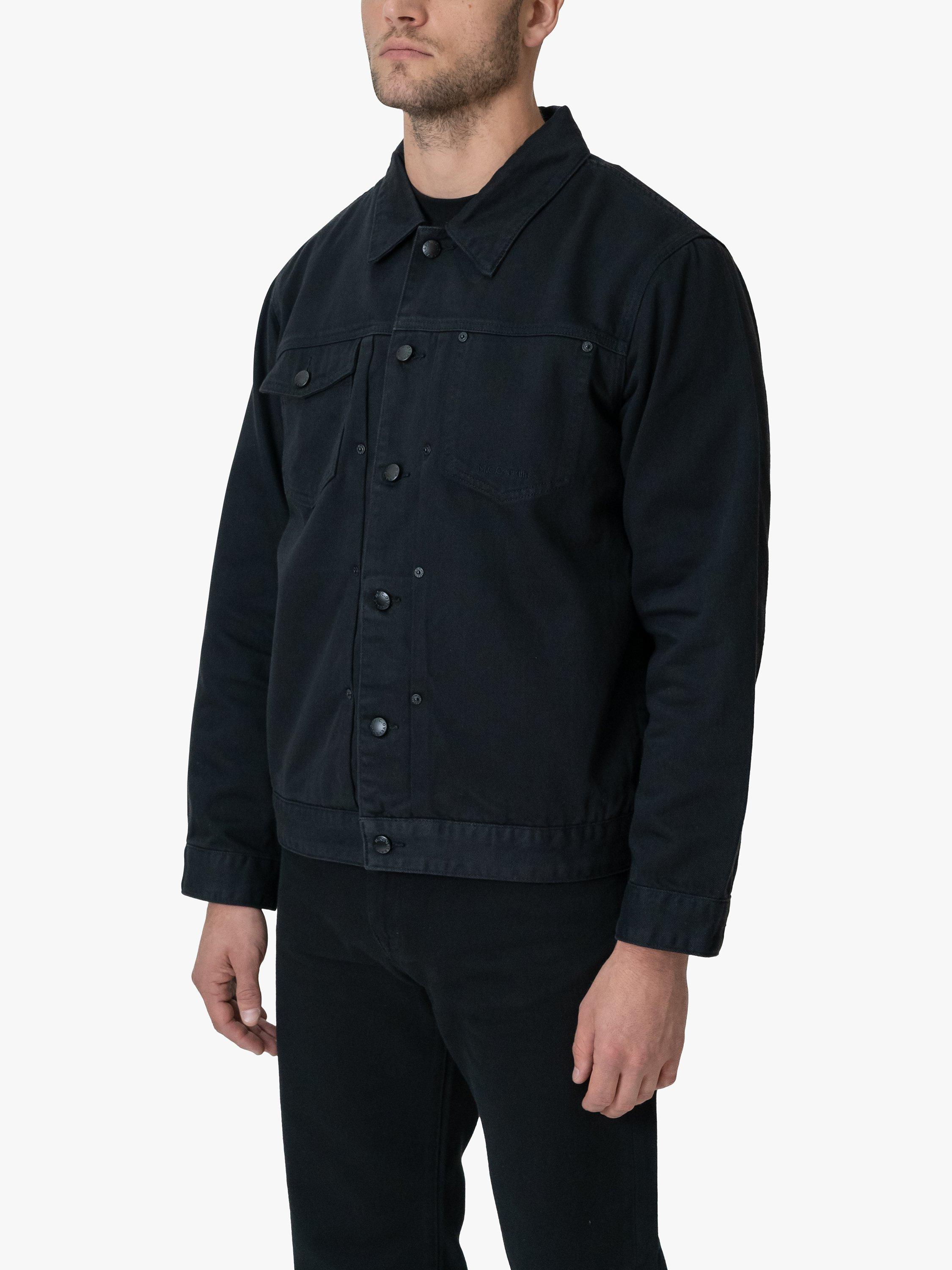Product image 3 of 8, which shows M.C.Overalls Denim Battle Jacket, Black, XS