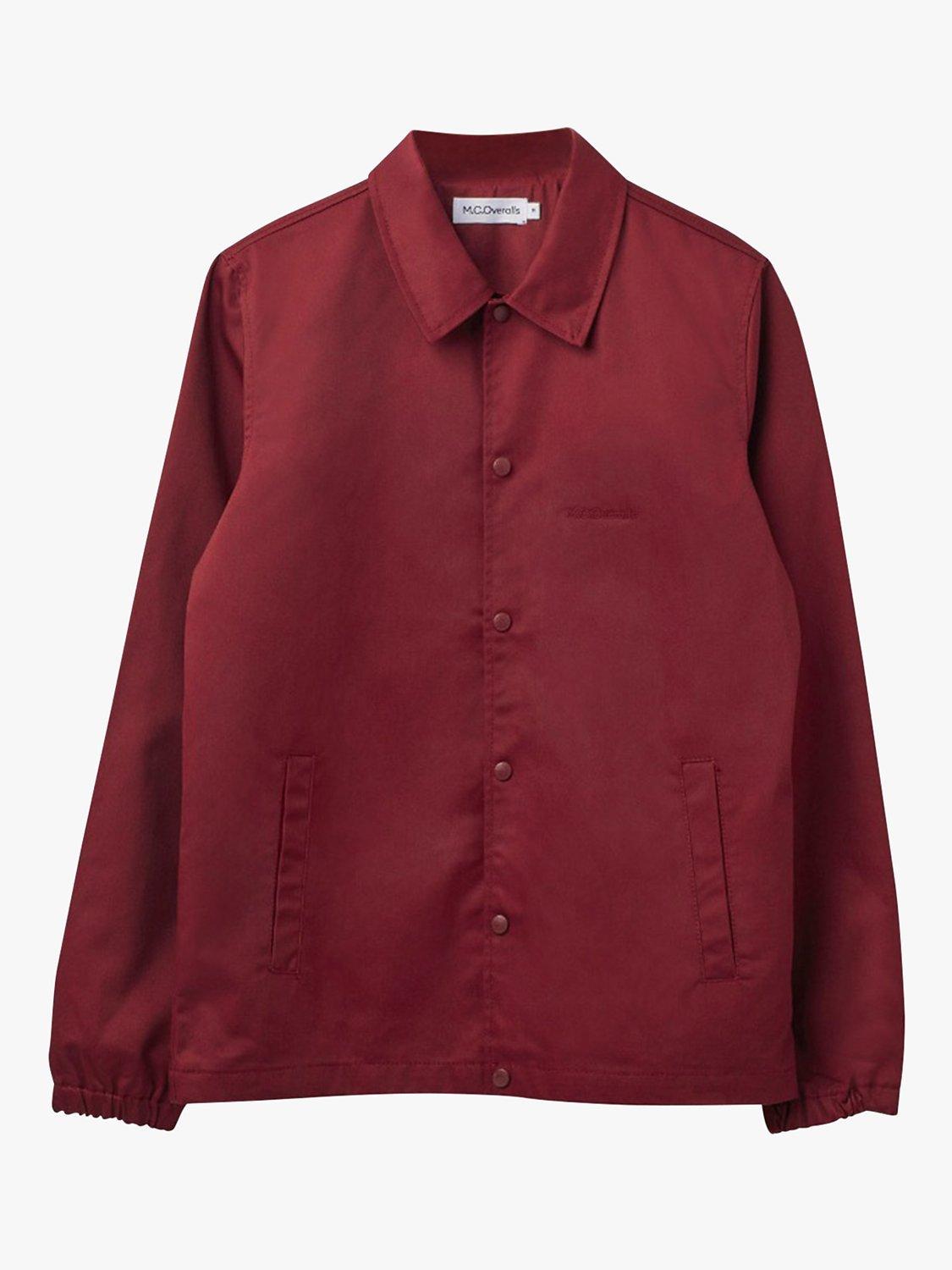 Product image 1 of 4, which shows M.C.Overalls Fitted Coach Jacket, Burgundy, S