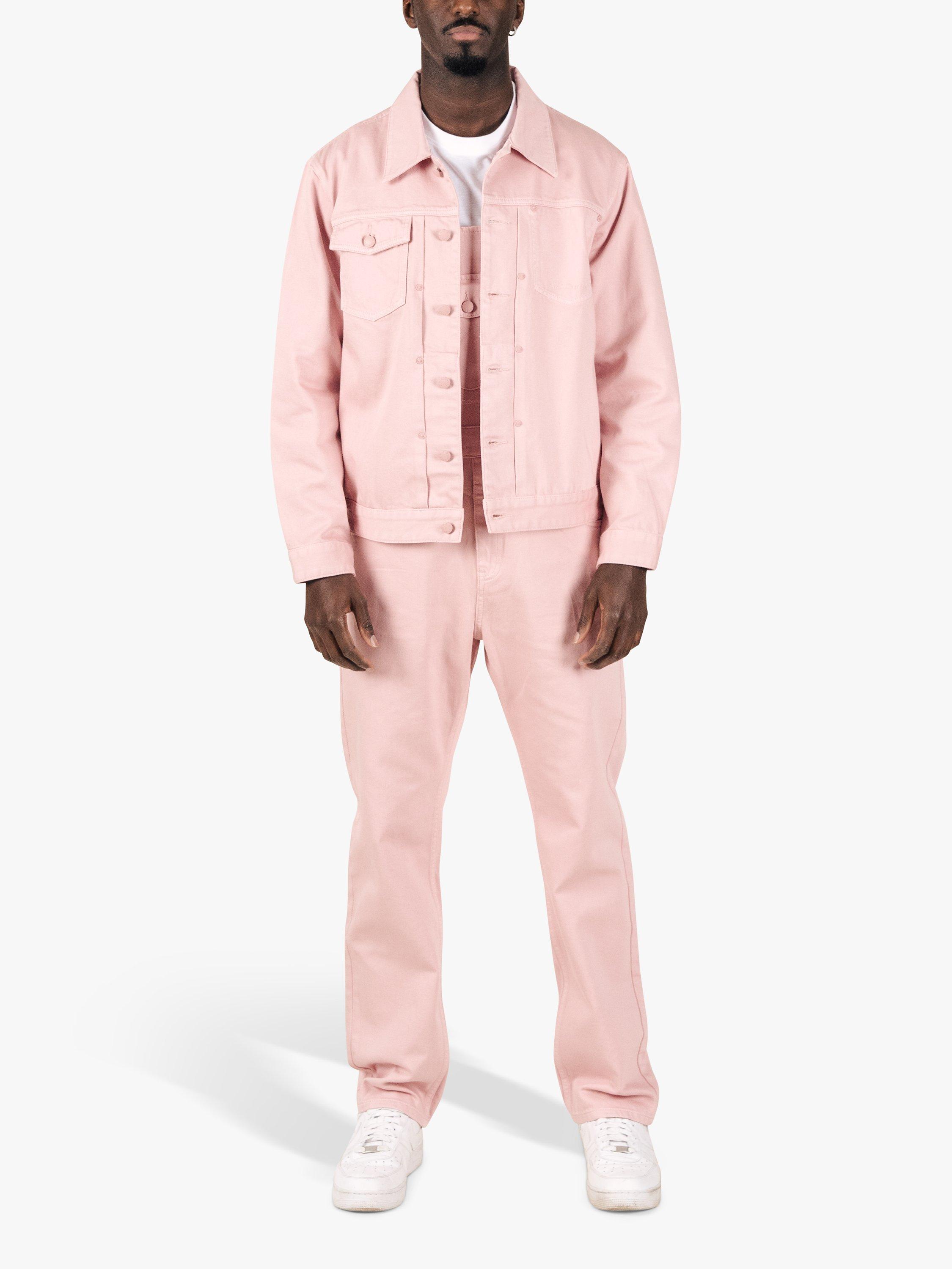 Product image 1 of 6, which shows M.C.Overalls Denim Battle Jacket, Dusty Pink, XS