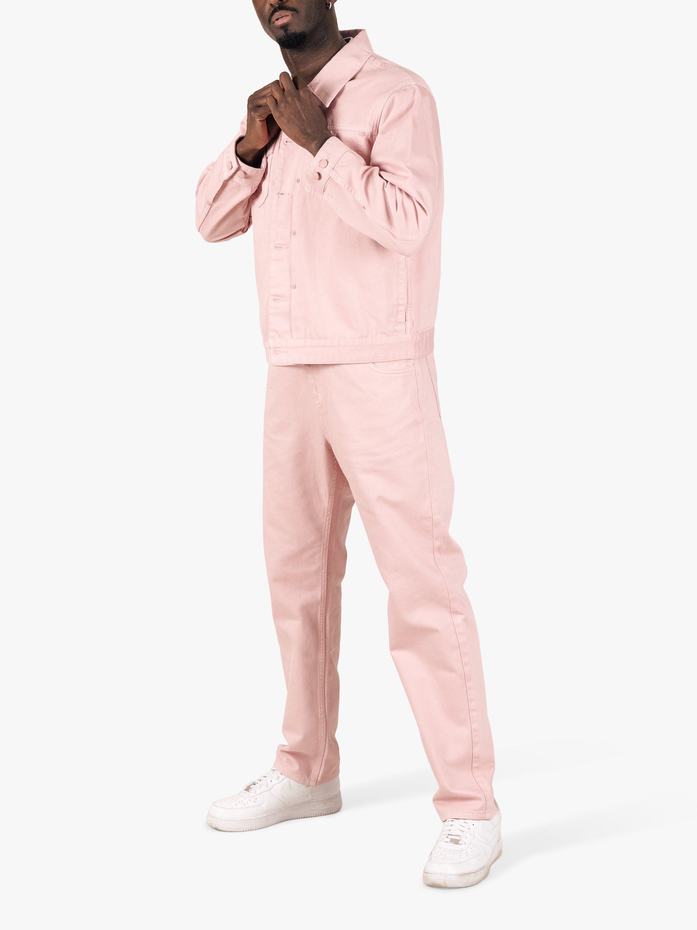 Product image 2 of 6, which shows M.C.Overalls Denim Battle Jacket, Dusty Pink, XS