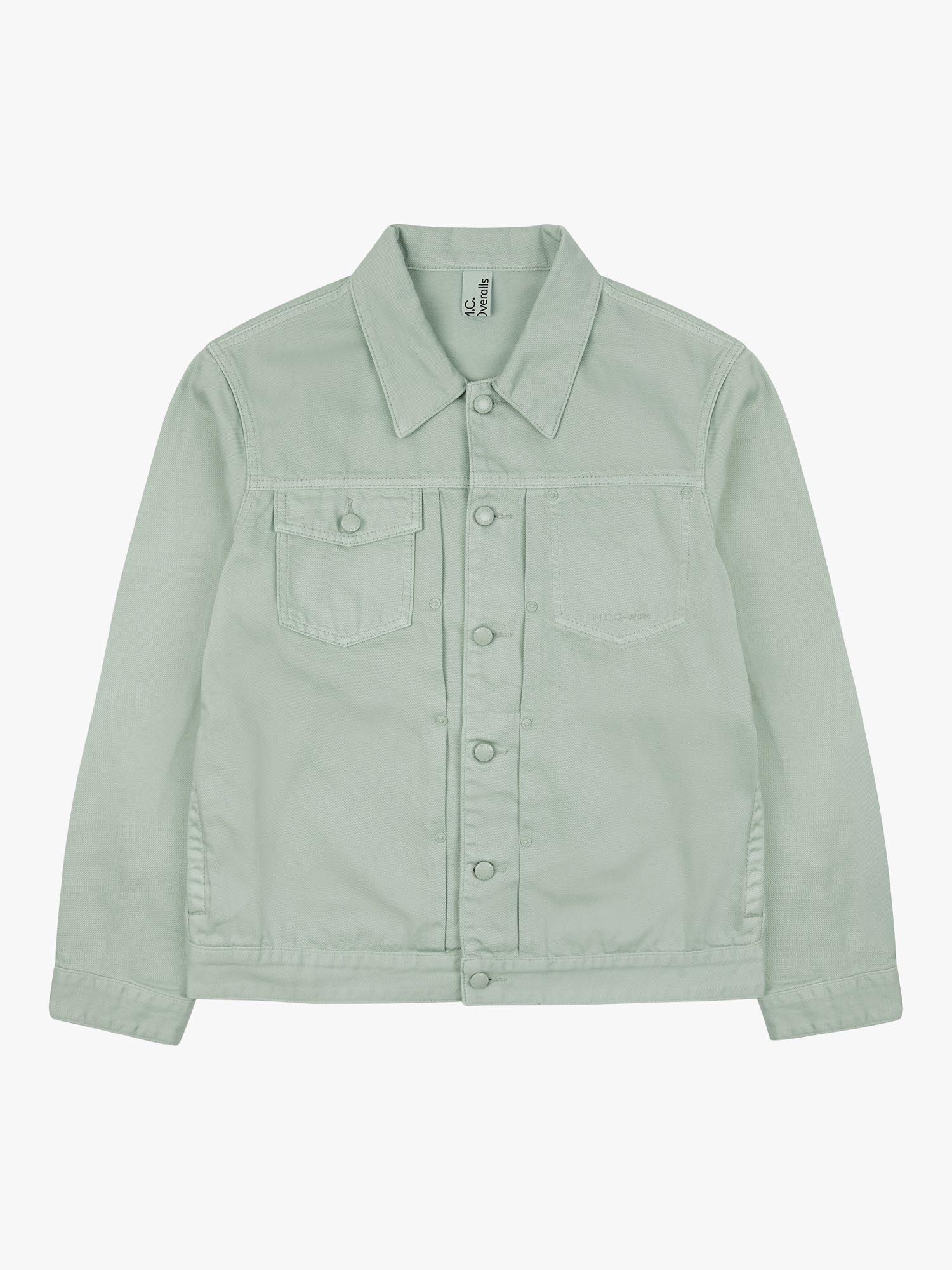 Product image 3 of 6, which shows M.C.Overalls Denim Battle Jacket, Mint, XS