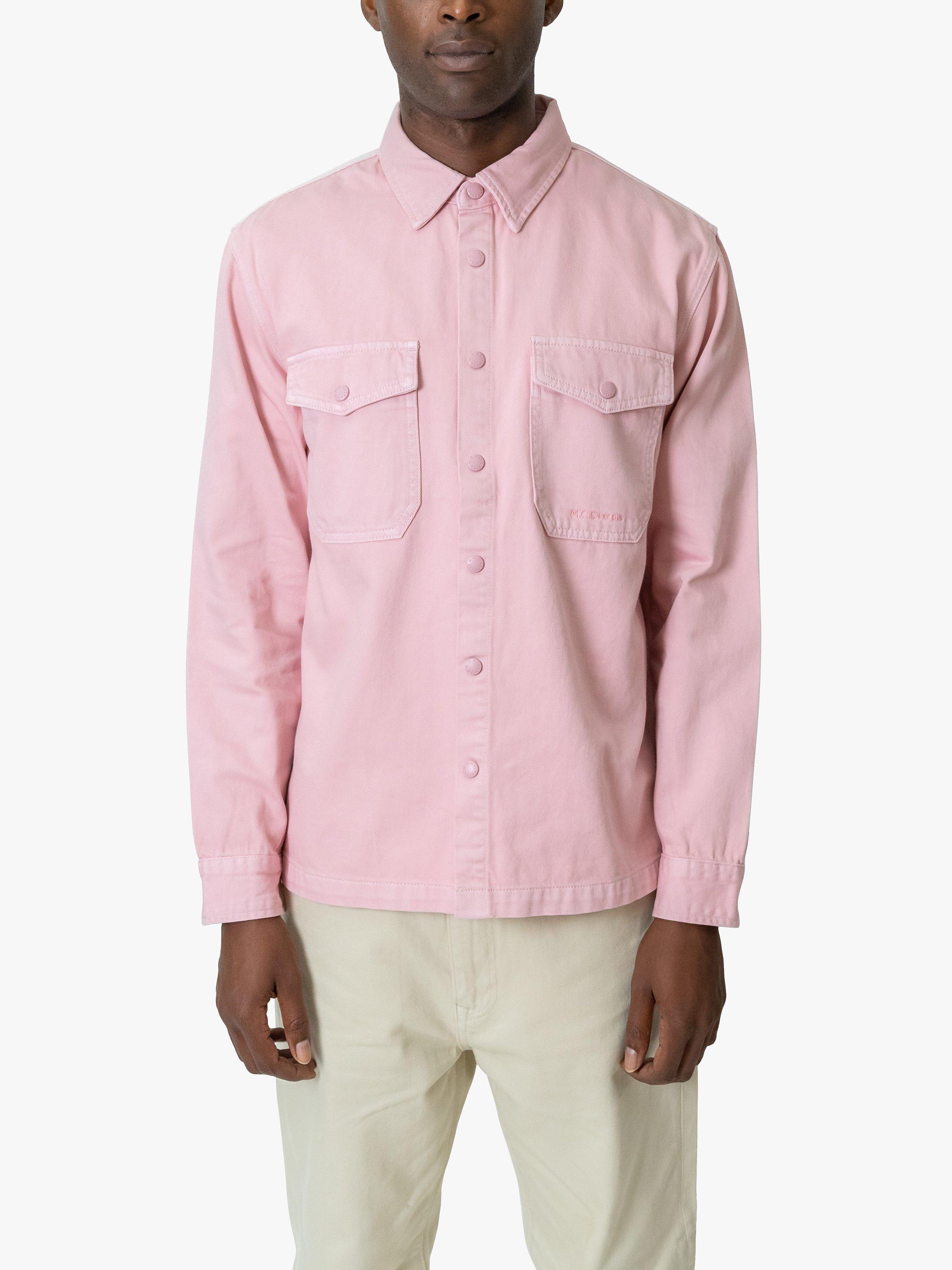 Product image 3 of 8, which shows M.C.Overalls Relaxed Denim Overshirt, Dusty Pink, XS