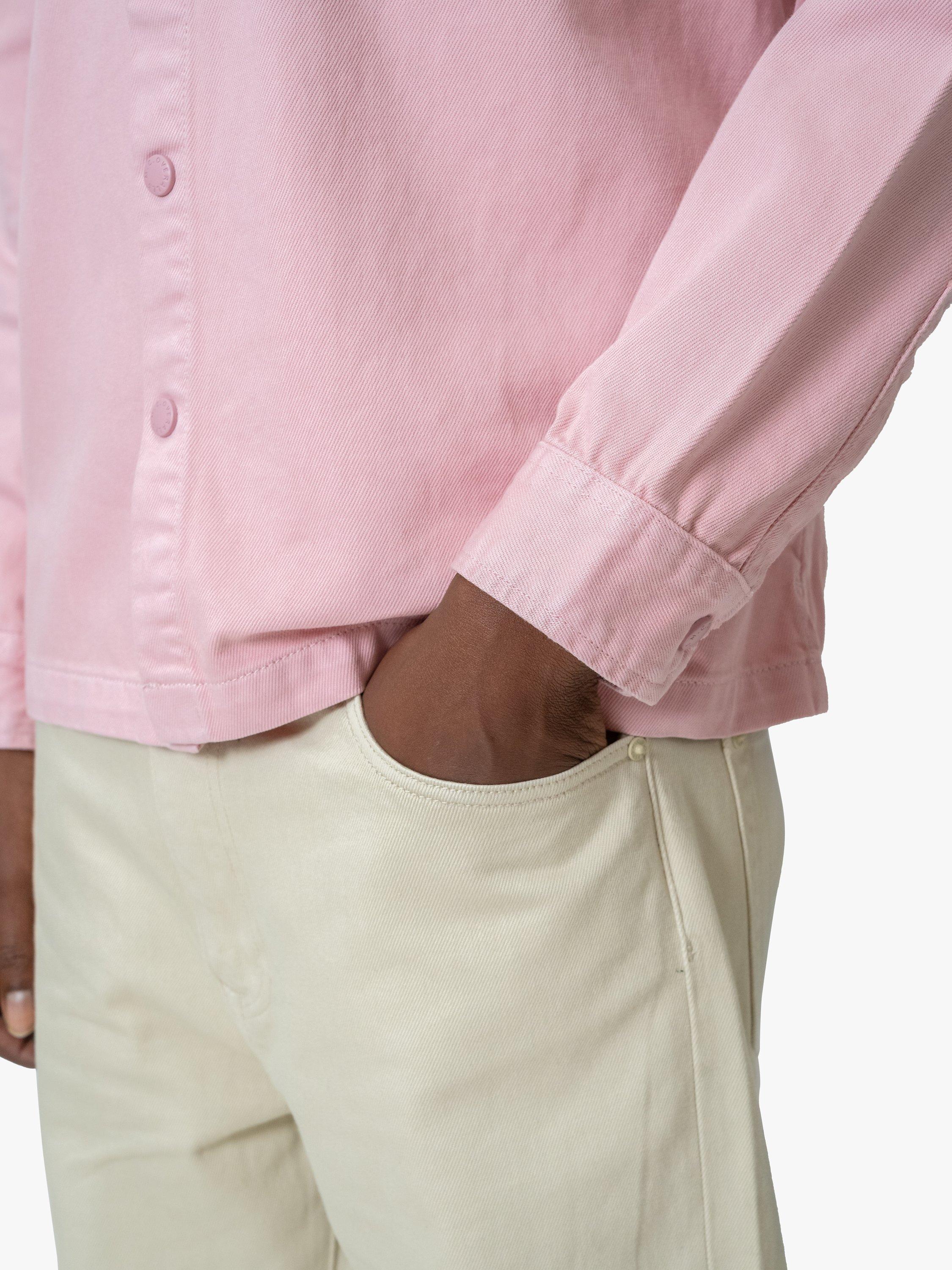 Product image 4 of 8, which shows M.C.Overalls Relaxed Denim Overshirt, Dusty Pink, XS