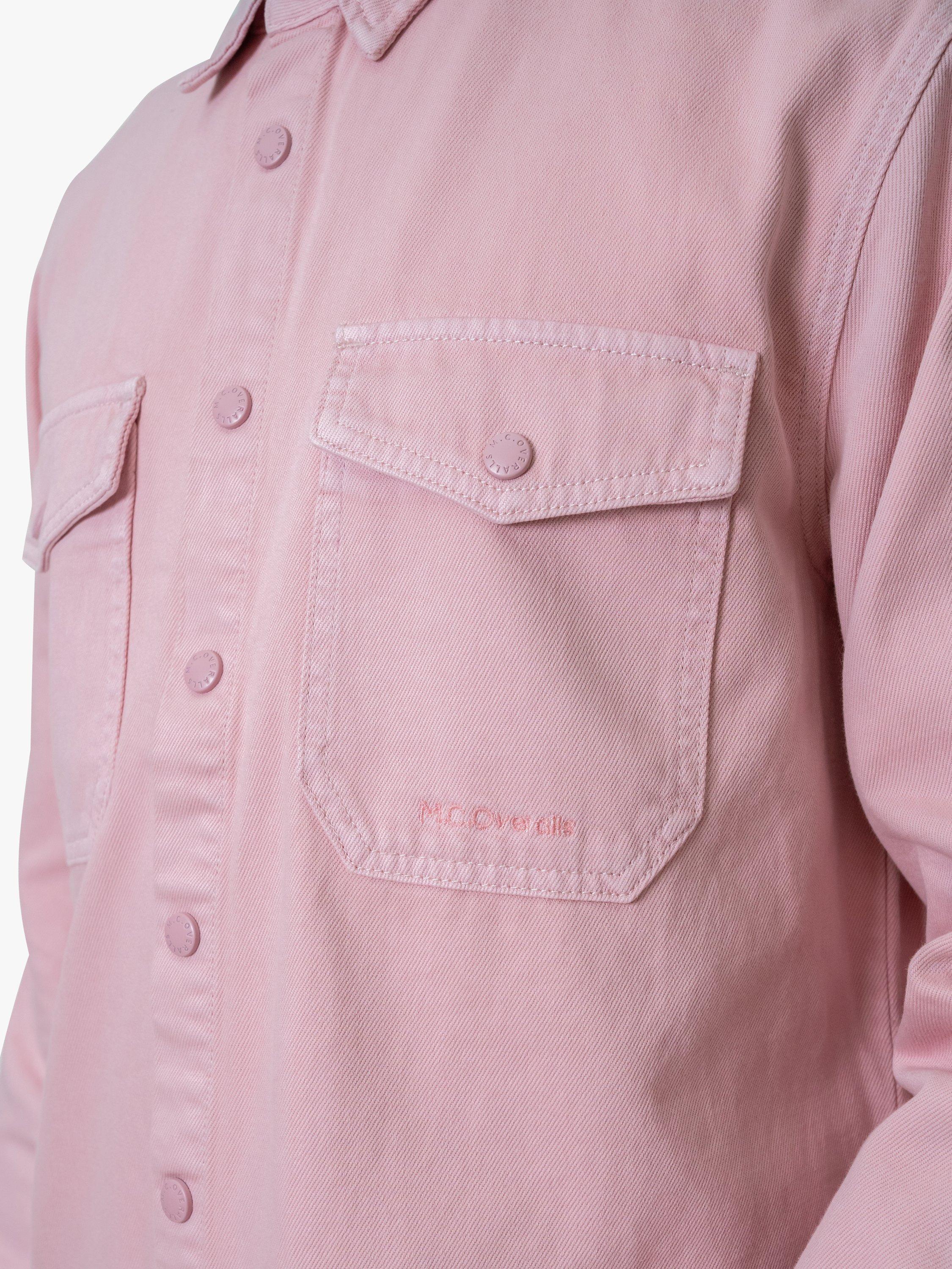 Product image 5 of 8, which shows M.C.Overalls Relaxed Denim Overshirt, Dusty Pink, XS