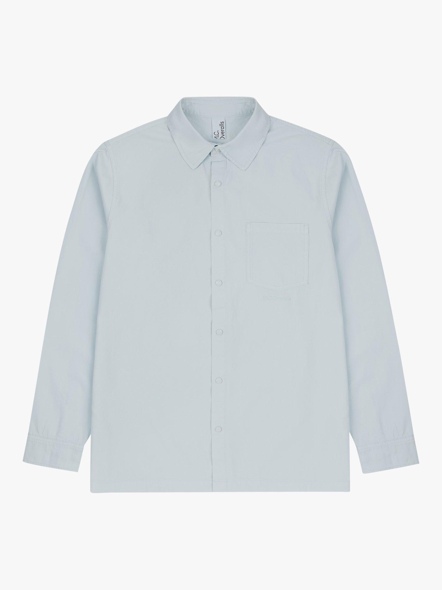 Product image 1 of 4, which shows M.C.Overalls Lightweight Relaxed Snap Button Shirt, Illusion Blue, XS