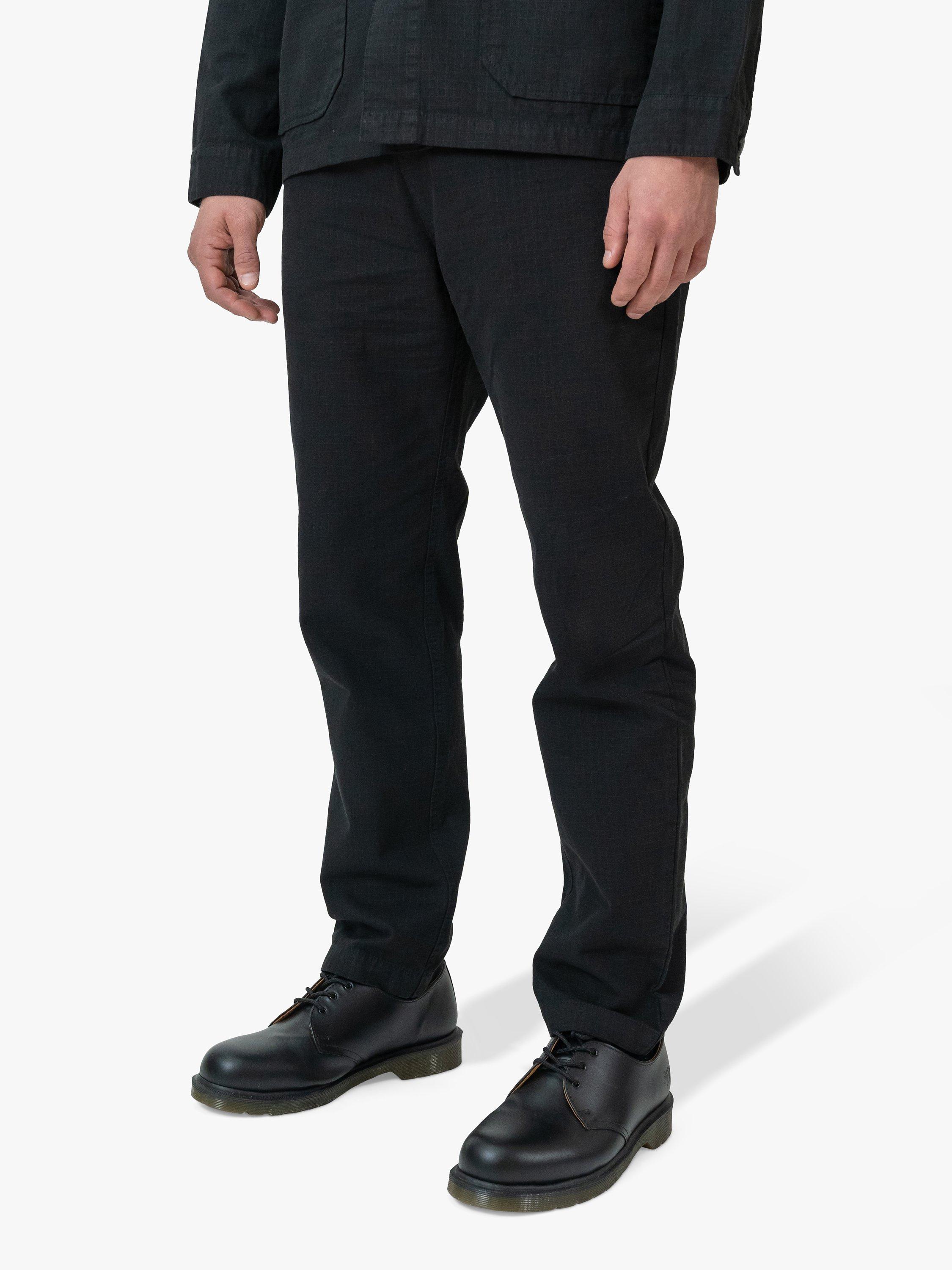 Product image 3 of 7, which shows M.C.Overalls Relaxed Fit Ripstop Trousers, Black, W26/L32