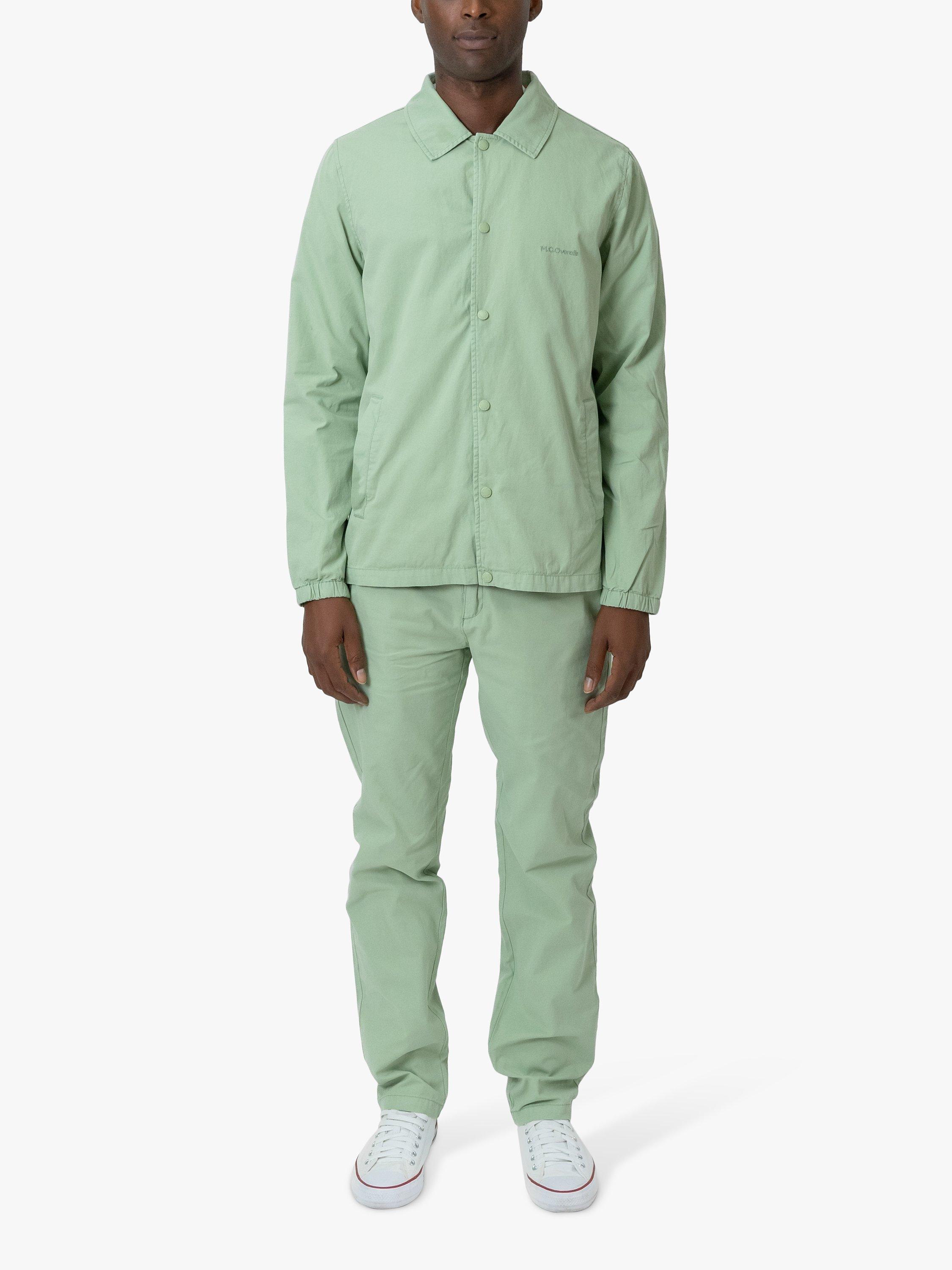 Product image 1 of 7, which shows M.C.Overalls Slim Fit Lightweight Cotton Trousers, Dark Mint, W34/L34