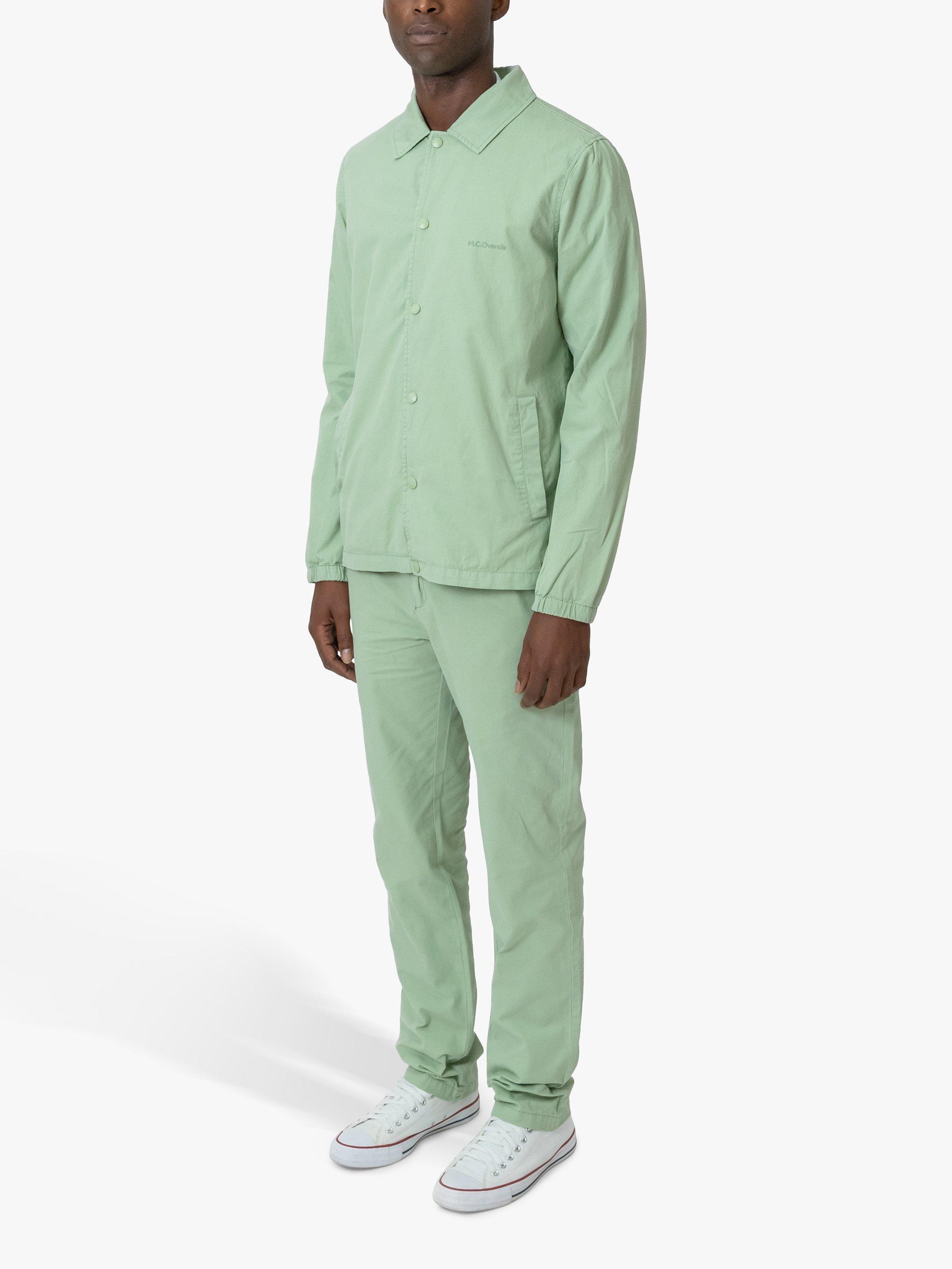 Product image 3 of 7, which shows M.C.Overalls Slim Fit Lightweight Cotton Trousers, Dark Mint, W34/L34